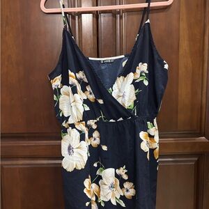 Floral Print Navy Romper XL